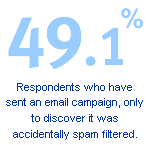 49.1% - Respondents who've sent an email, then discovered it was accidentally spam filtered