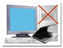 Replace Your Desktop with Laptop, Large Monitor, Keyboard Combo