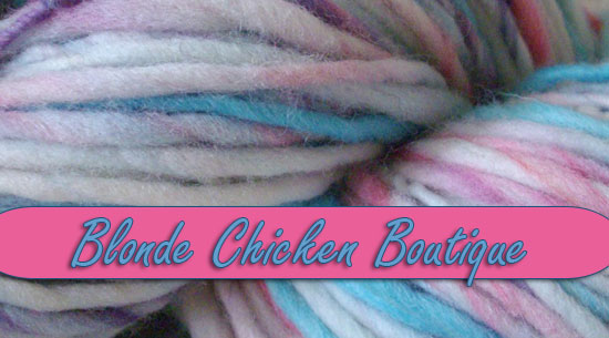 Handspun yarn at Blonde Chicken Boutique