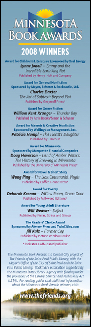 Minnesota Book Awards free bookmark