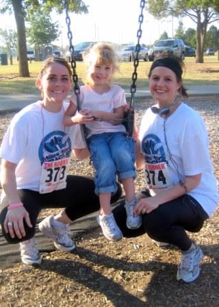 Mrs. Nancy and Mrs. Brandi met up with the Samples family there and had to take a picture after the race!