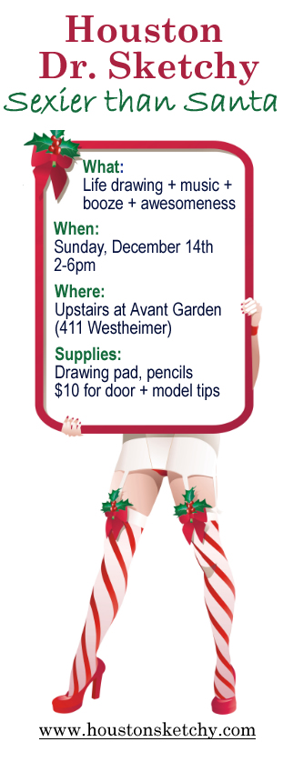 Houston Dr. Sketchy Christmas party