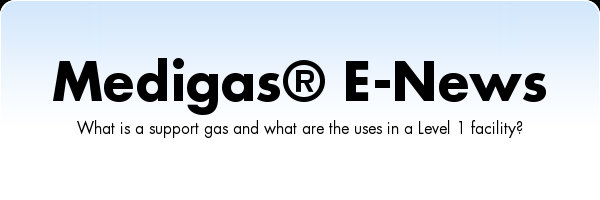What is a support gas and what are the uses in a Level 1 Facility?