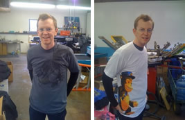 MailChimp t-shirts, modeled by Aarron
