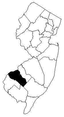 Map of New Jersey counties showing Gloucester County in South Jersey