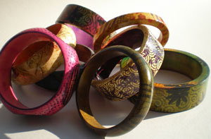 Stamped Wooden Bangles